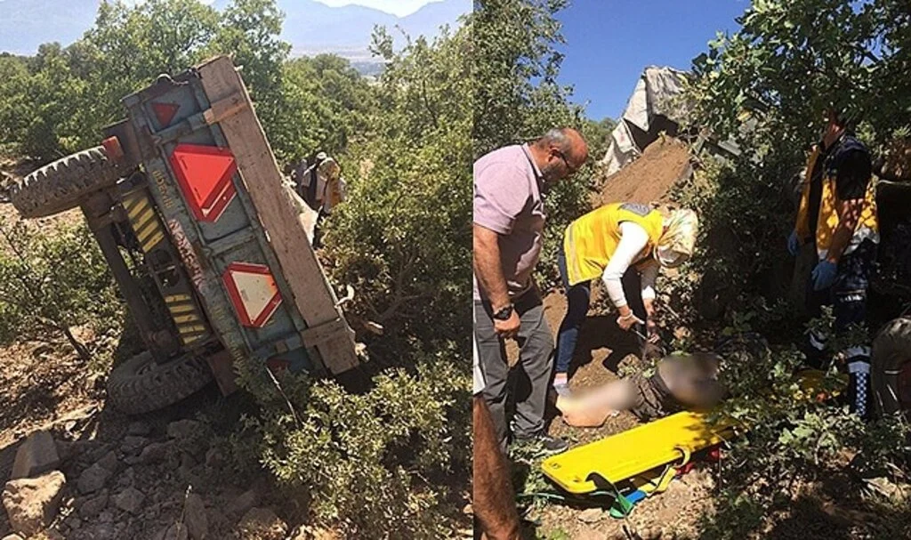 Traktörün devrilmesi sonucu ağır yaralan kadın hayatını kaybetti