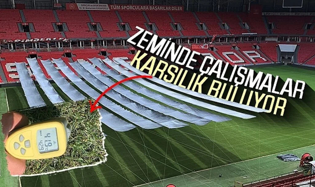 19 Mayıs Stadyumu’nun zemininde yapılan çalışmalar karşılık buluyor