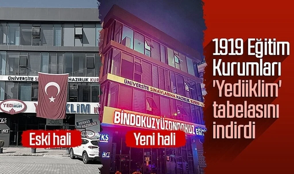 1919 Eğitim Kurumları 'Yediiklim' tabelasını indirdi