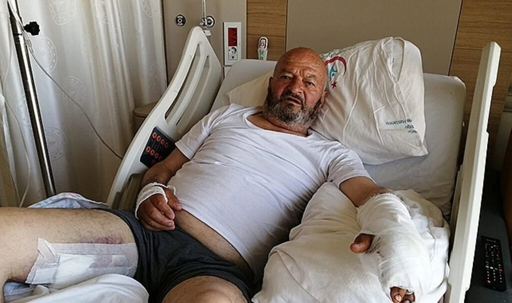 Ayının saldırısına uğrayan yaşlı adam tedavi altına alındı
