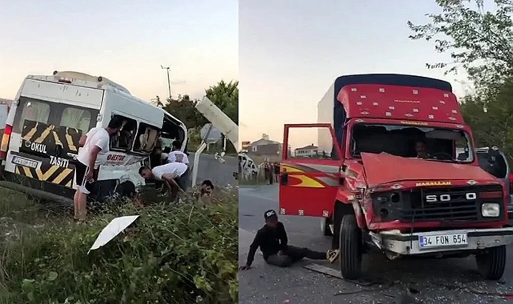 Çatalca’da feci kaza: 2’si ağır 8 yaralı