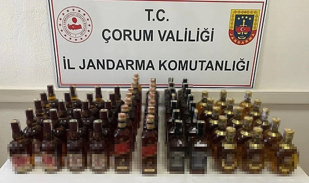Çorum polisinden kaçak içki operasyonu