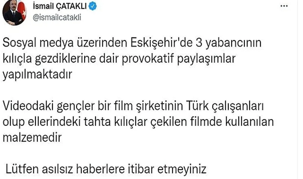İçişleri Bakan Yardımcısı Çataklı'dan provokatif paylaşımlar hakkında açıklama