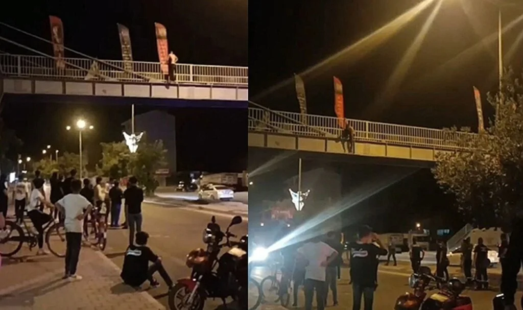 Iğdır’da üst geçitte intihar girişimi