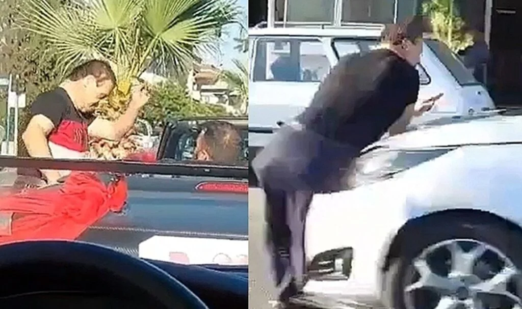 Konvoydan zarf alan şahıs başka aracın altında kaldı