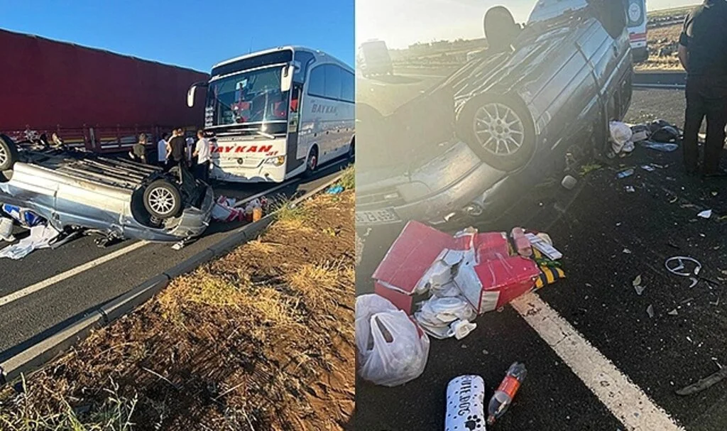 Otobüsün önüne kırdı, takla atarak sürüklendi: 4 yaralı
