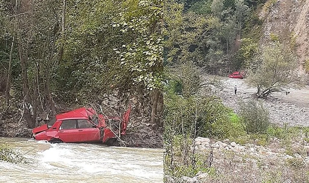 Otomobil, Melen çayına uçtu: 1 yaralı