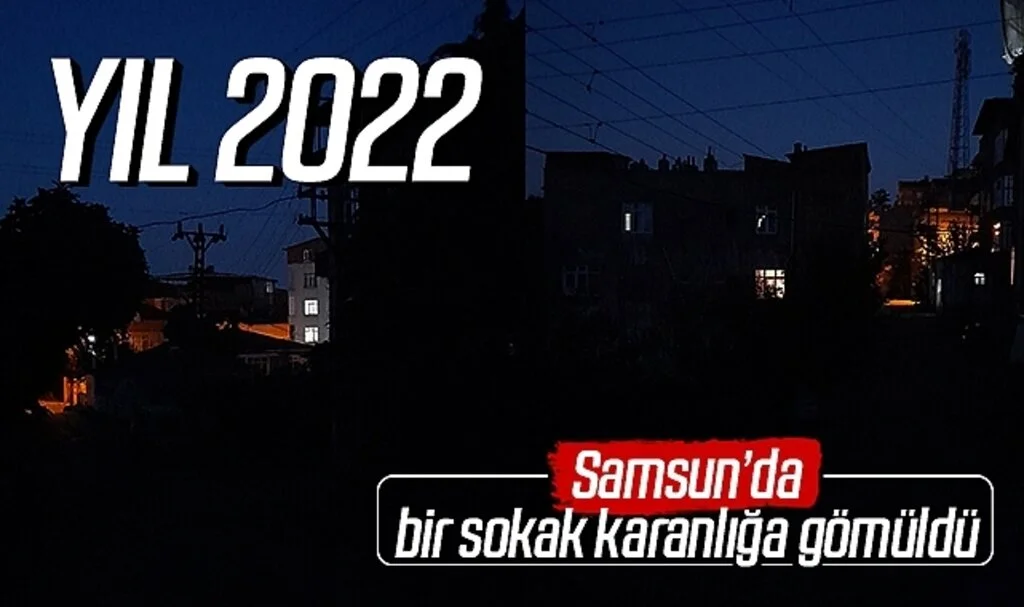 Samsun'da bir sokak karanlığa gömüldü