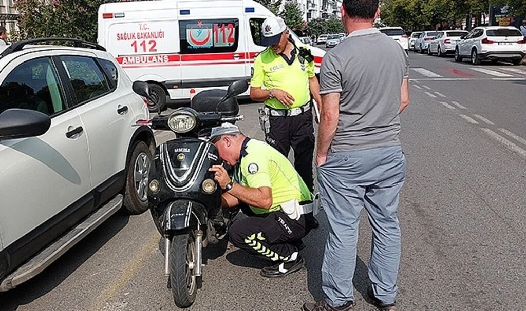 Samsun'da Devrilen elektrikli bisiklet sürücüsü yaralandı