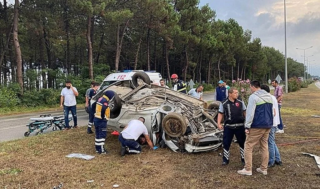 Samsun'da otomobil takla attı: 1 yaralı