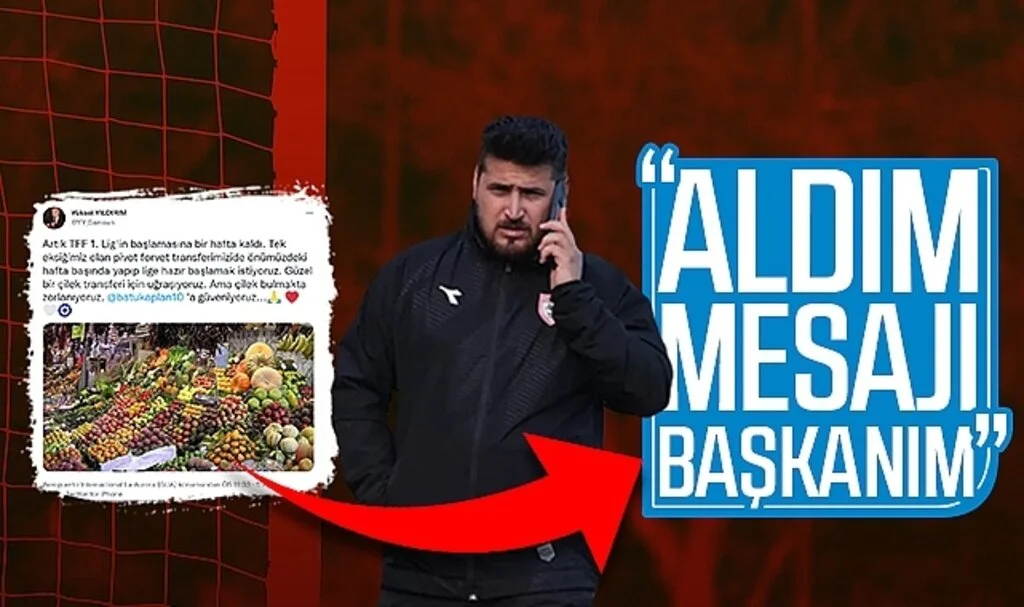 Samsunspor Başkanı Yüksel Yıldırım'ın paylaşımına Futbol Gelişim Direktörü Batu Kaplan: "Aldım mesajı başkanım"