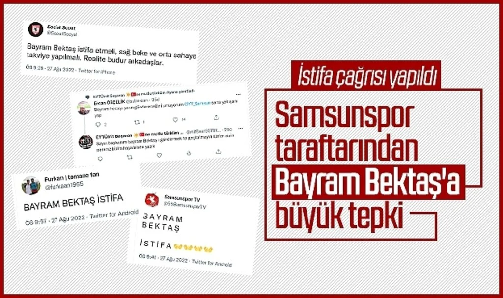 Samsunspor taraftarından Bayram Bektaş'a büyük tepki