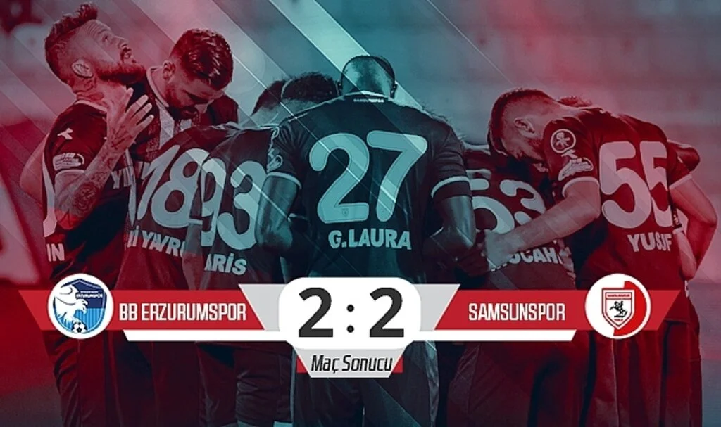 Son Dakika… Erzurumspor: 2 – Samsunspor: 2 (Maç Sonucu)