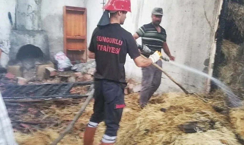 Sungurlu'da yangın
