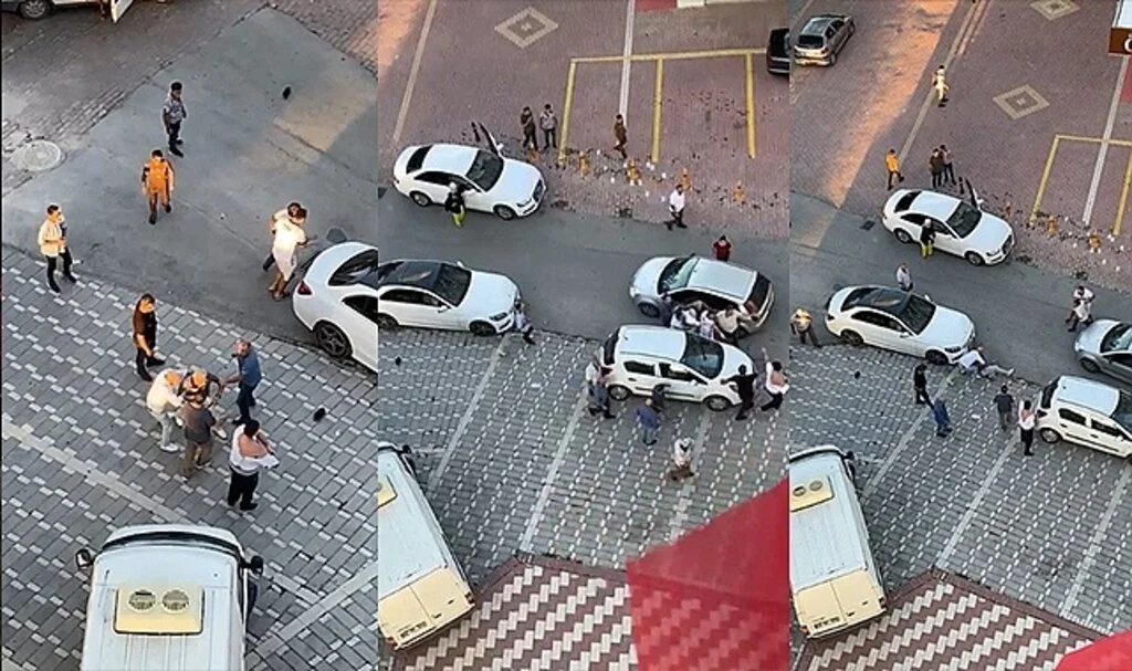 Sürücülerin trafik kavgası kamerada