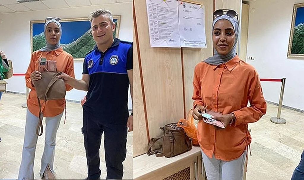 Zabıta memurunun bulduğu para dolu çanta Ürdünlü sahibine teslim edildi