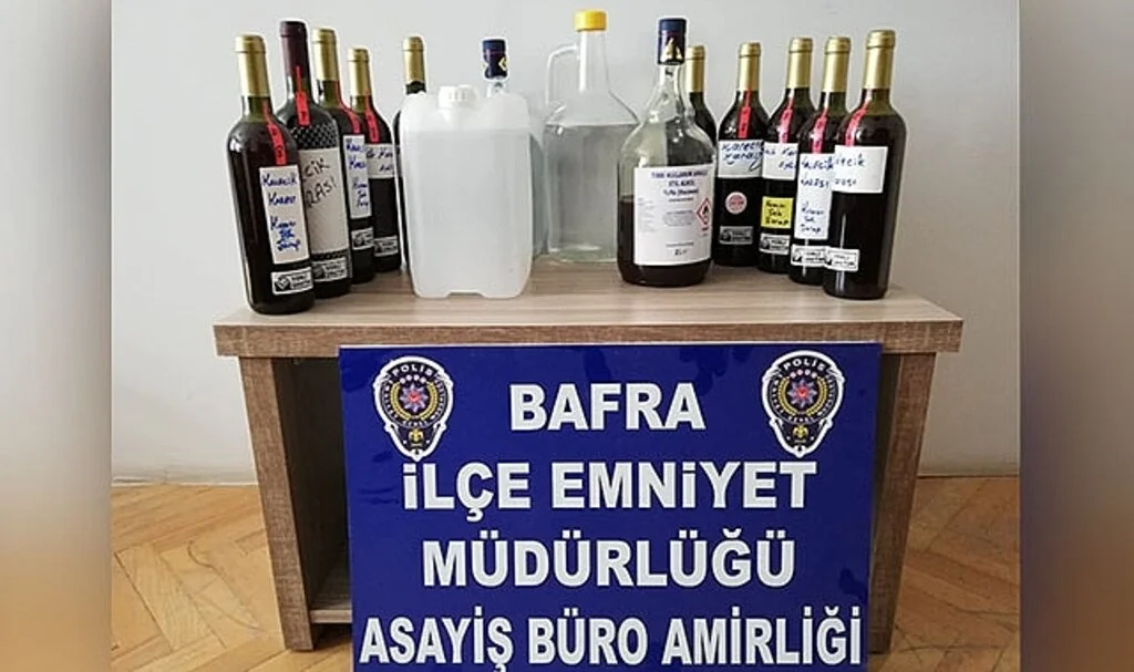 Bafra'da kaçak alkol ele geçirildi