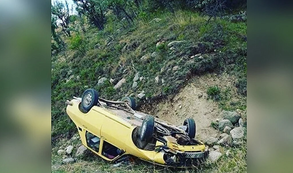 Beypazarı’nda otomobil takla attı