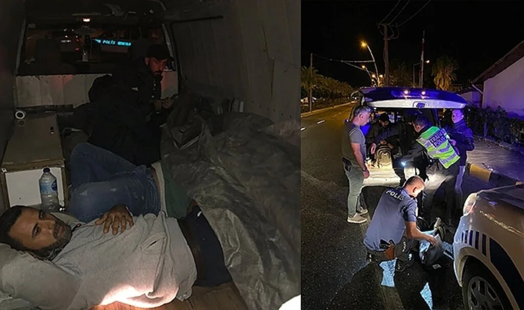 Brandanın altına saklanmış 4 düzensiz göçmen yakalandı