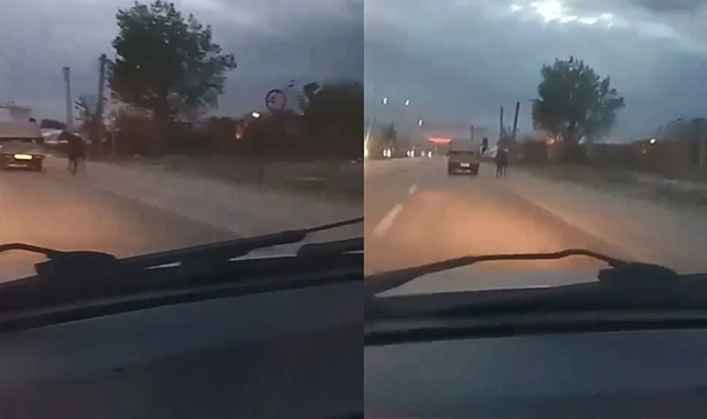 Bursa'da atı kamyonetle böyle sürüklediler