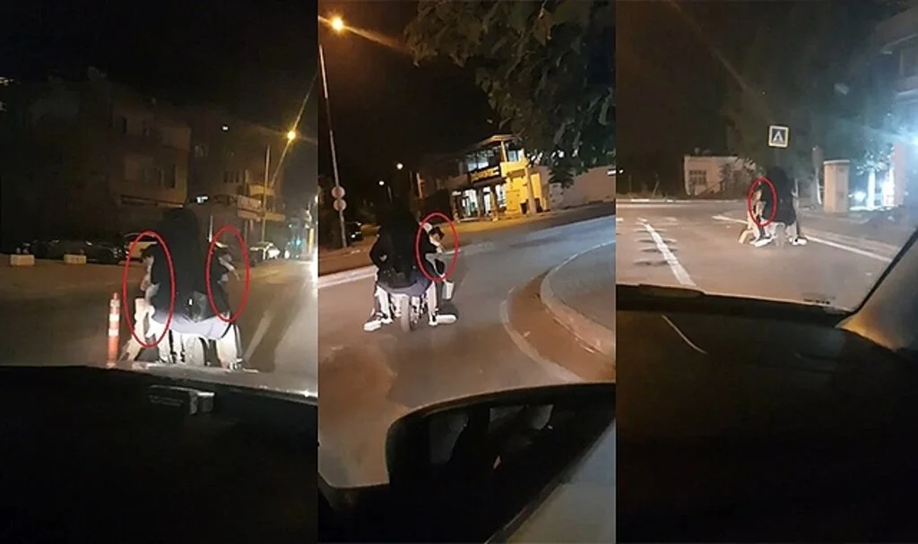 Bursa'da tehlikeli yolculuk anları cep telefonu kamerasına yansıdı