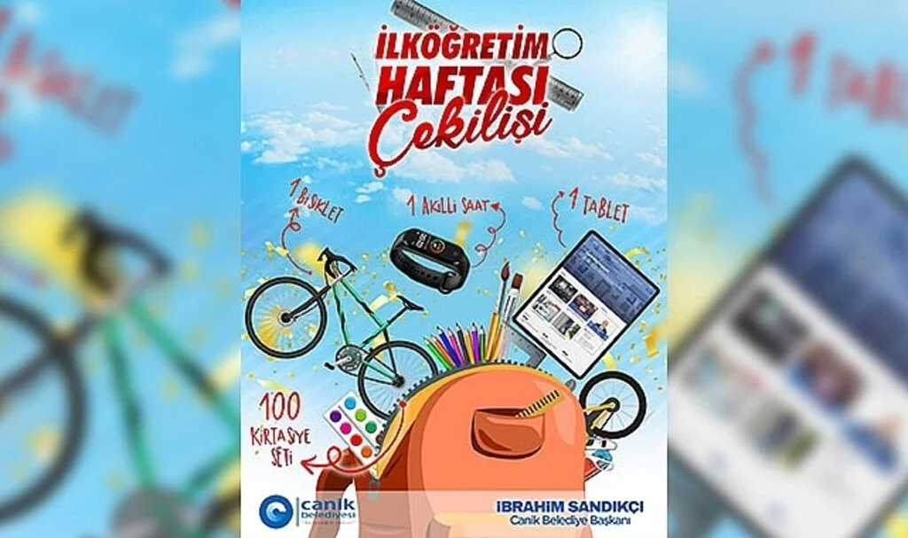 Canik’te çekilişle 100 öğrenciye kırtasiye seti