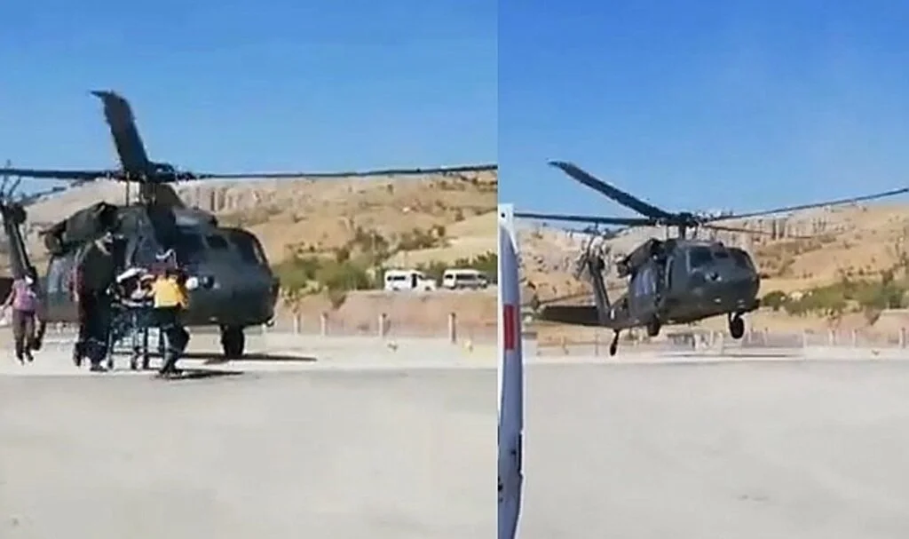 Elazığ’da yaralı, askeri helikopter ile hastaneye yetiştirildi