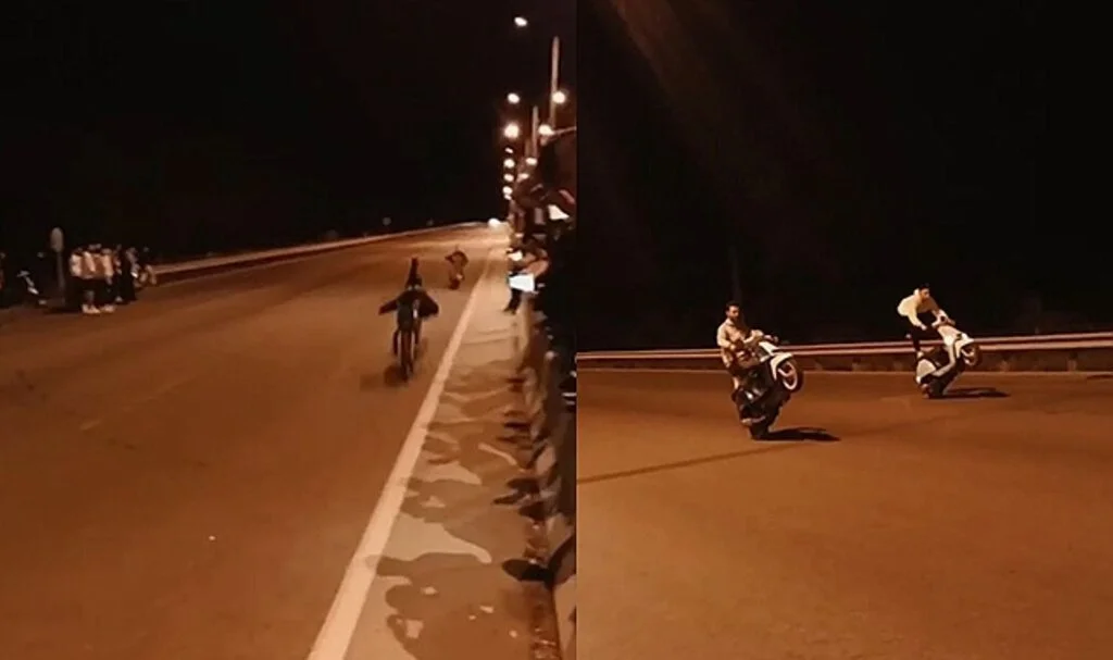 Gençlerin ölüme davetiye çıkaran tek teker yarışı