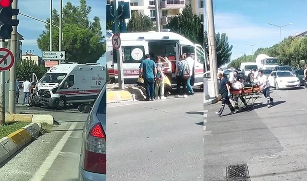 Hasta taşıyan ambulansla hafif ticari araç çarpıştı; 4 yaralı