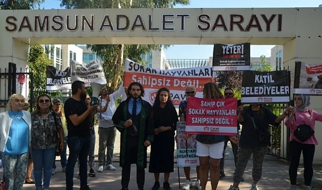 Hayvanseverlerden pankartlı protesto 
