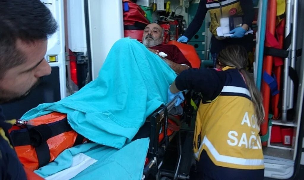 Hurdacıda yangın tüpü patladı: 1 yaralı