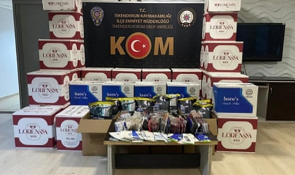 İskenderun’da 440 bin adet makaron ele geçirildi