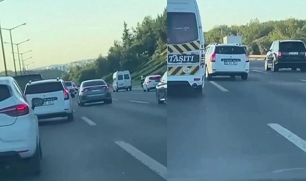 İstanbul’da makas atan sürücüler kamerada