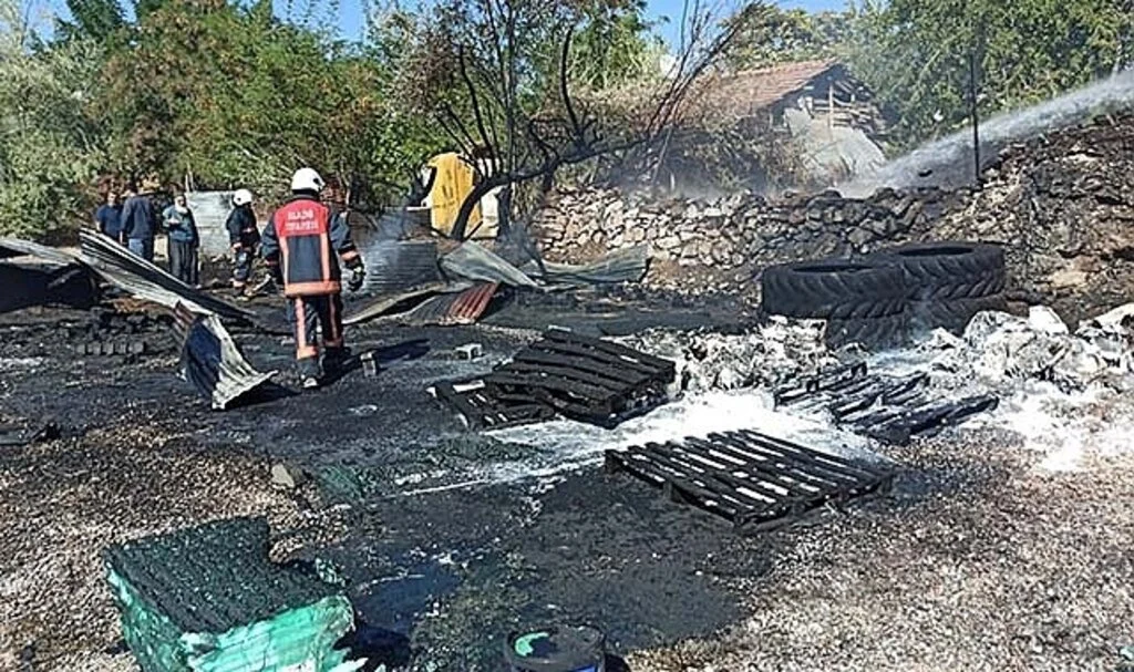 İzolasyon deposunda yangın