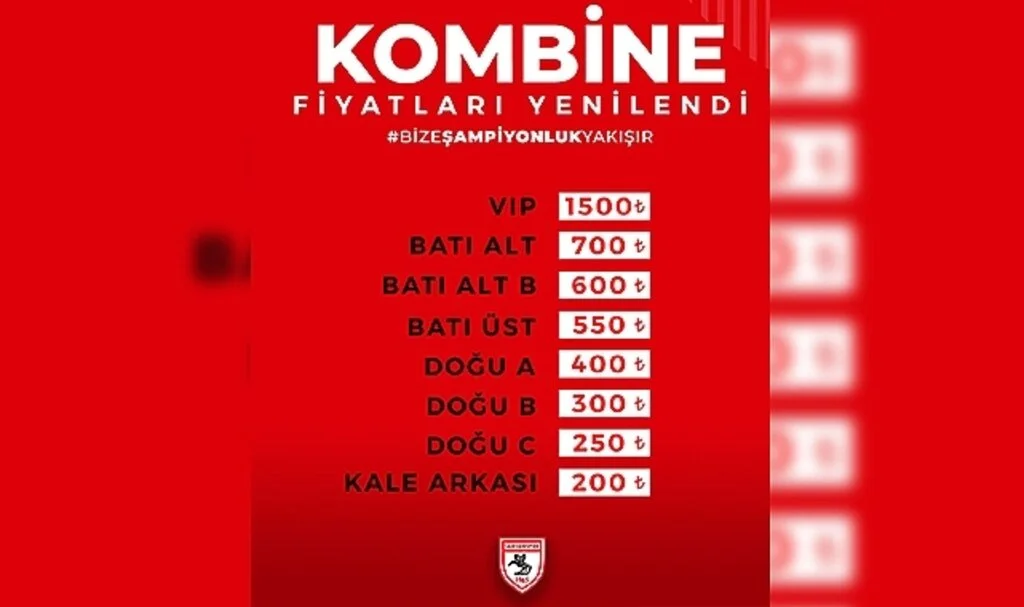 Kombine fiyatları güncellendi