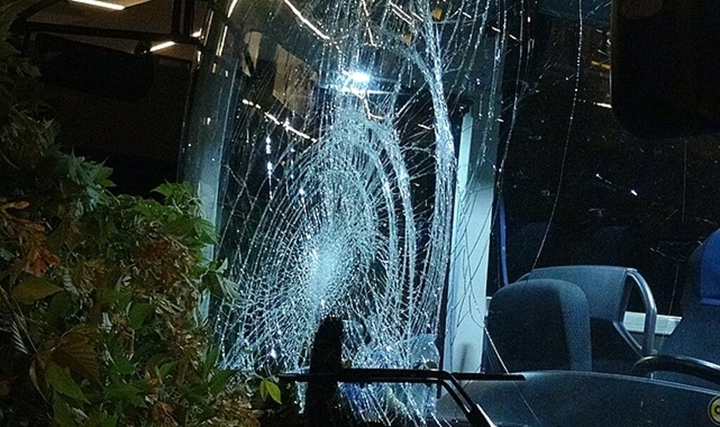 Kontrolden çıkan işçi servisi ağaçlara çarparak durabildi