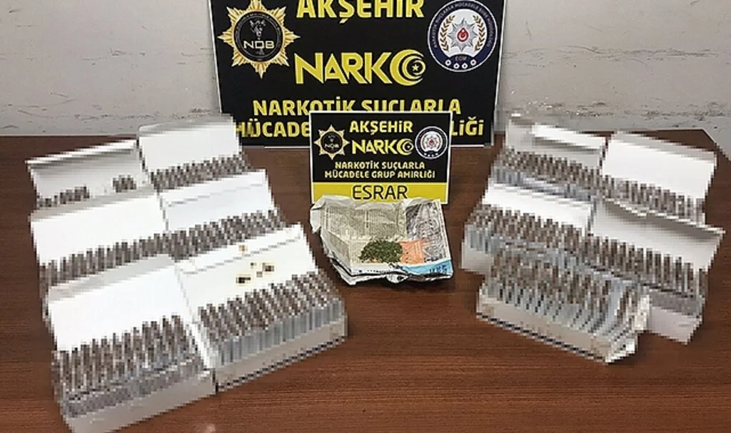 Konya’da 3 bin 300 adet doldurulmuş makaron ele geçirildi
