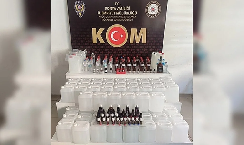 Konya’da sahte içki operasyonu: 5 gözaltı