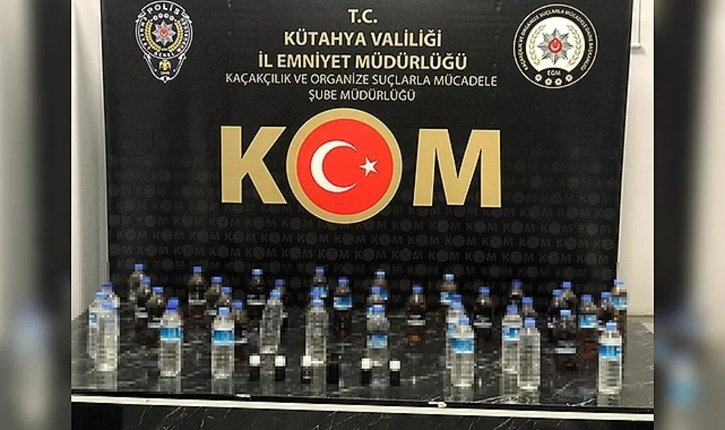 Kütahya’da iş yerinde kaçak alkol yapıp satan şahıs gözaltına alındı