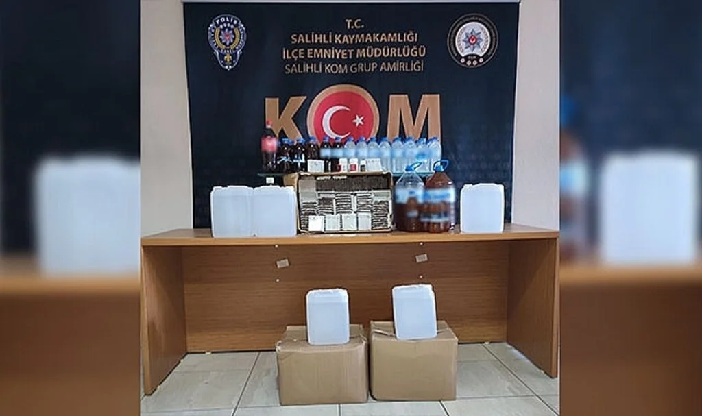 Manisa’da bin 400 litre sahte içki ele geçirildi