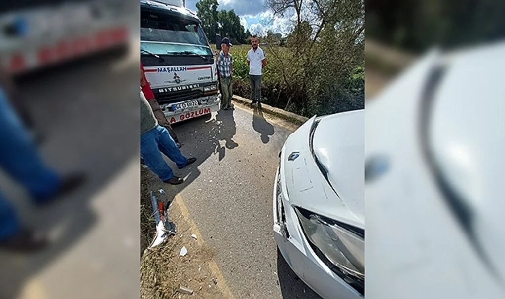 Otomobil ile kamyon köprüde kafa kafaya çarpıştı: 1 yaralı