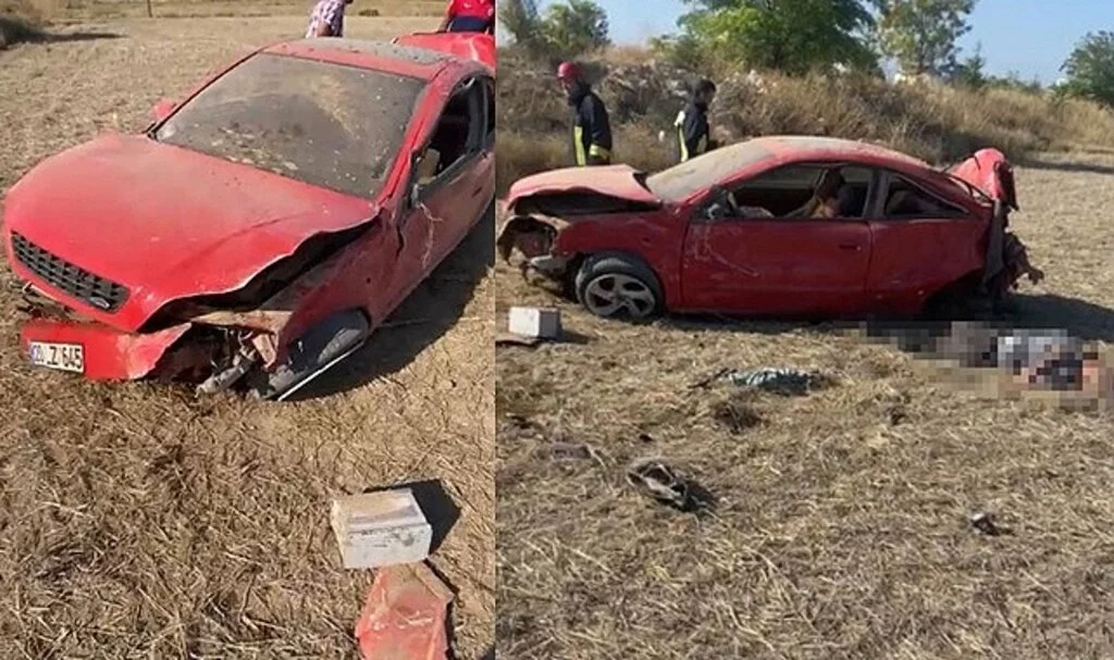 Otomobil taklalar atarak şarampole uçtu: 1 ölü, 2 yaralı