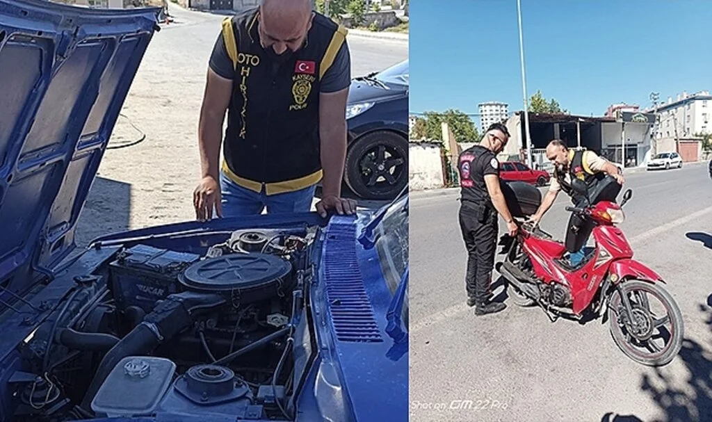 Polisten 'kuş' grubu araçlara ve motosikletlere denetim