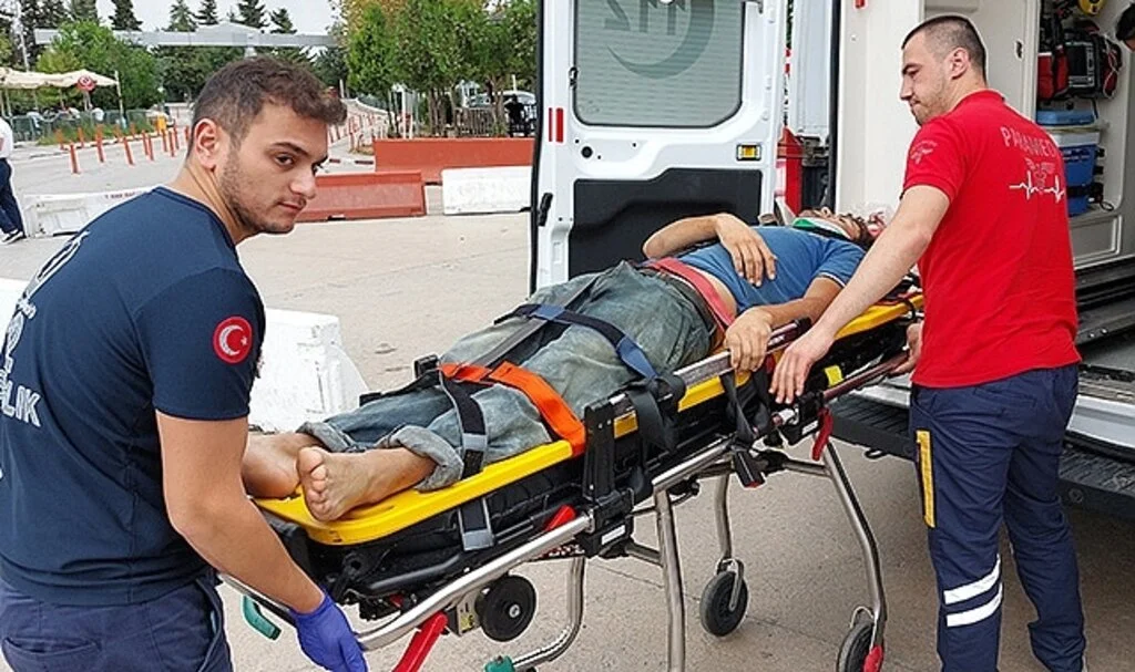 Samsun'da Hastane inşaatından düşen işçi yaralandı