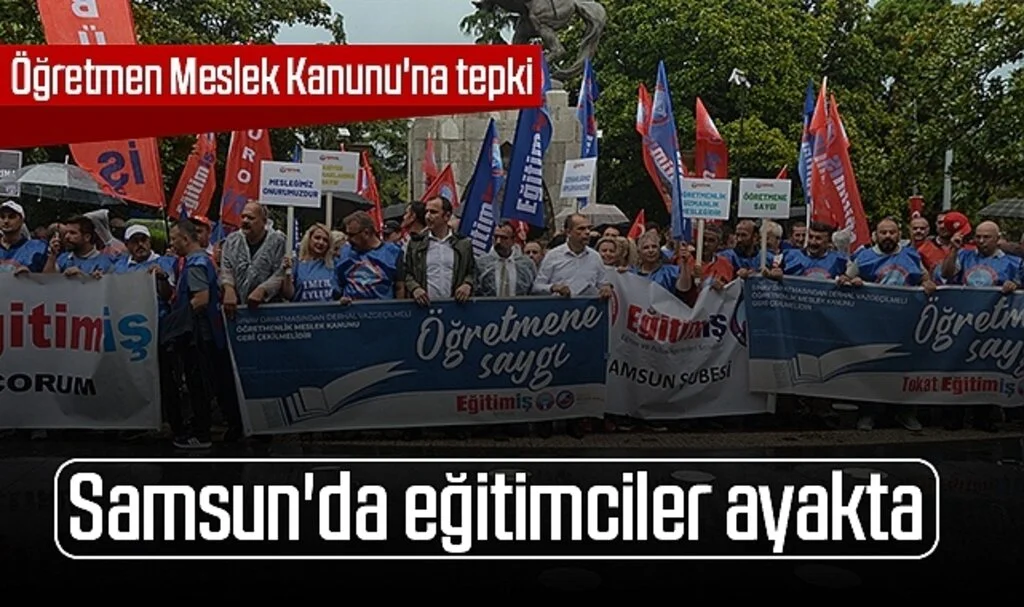Samsun'da Öğretmen Meslek Kanunu'na tepki eylemi