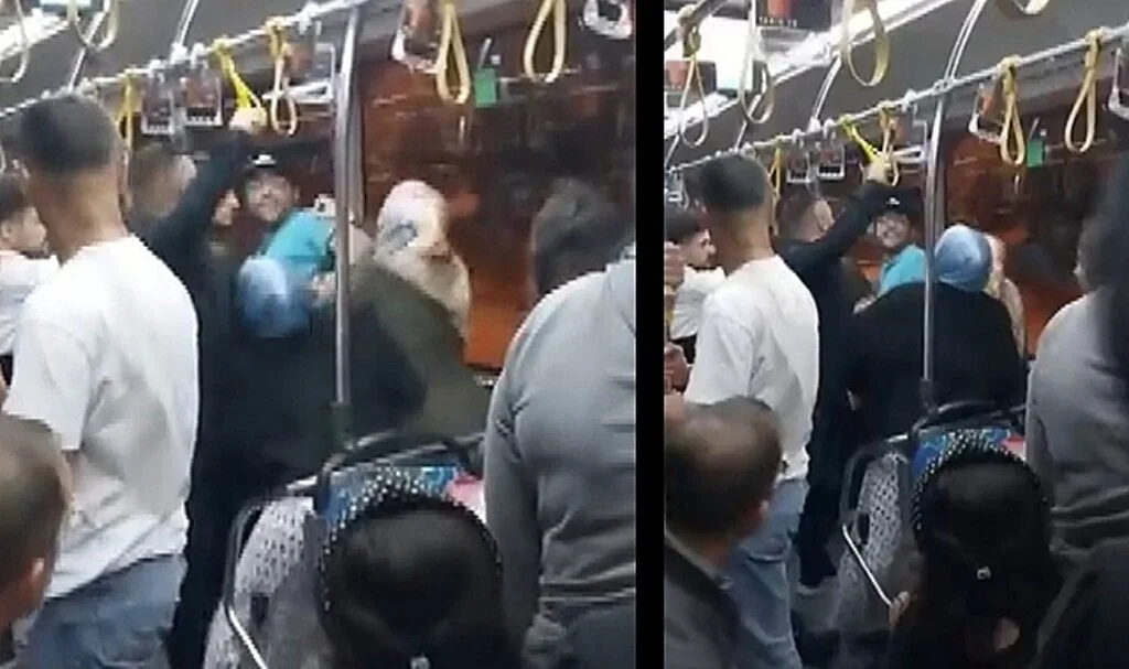 Sultanbeyli’de yolcuların koltuk kavgası kamerada