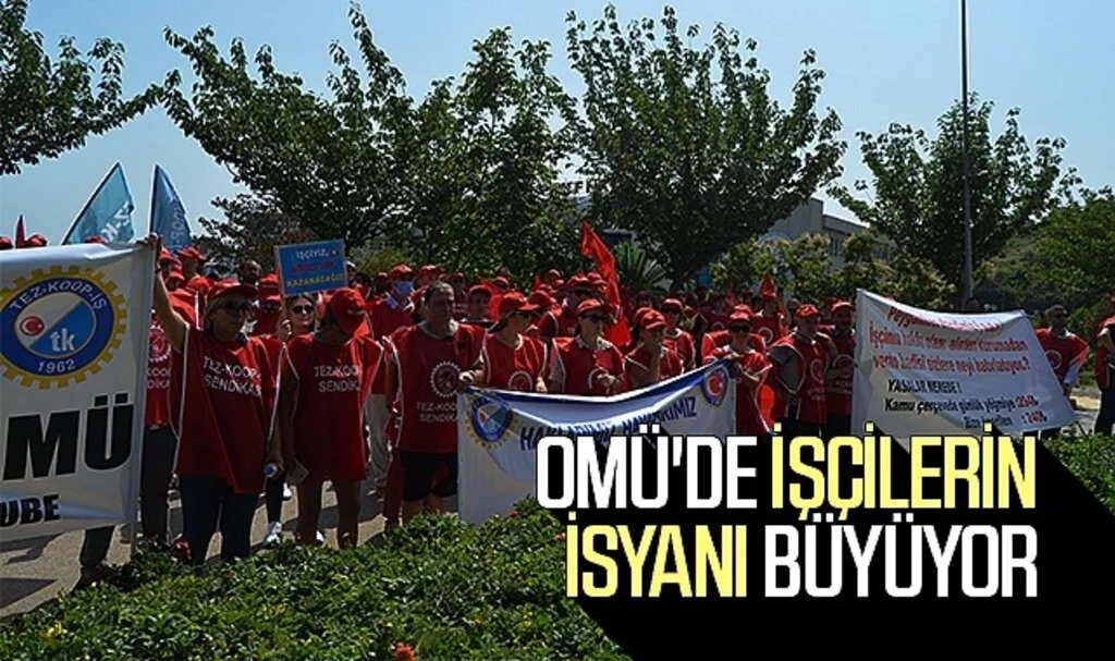 Tez-Koop-İş Sendikası OMÜ yönetiminin önerdiği yüzde 5'lik maaş zammını protesto etti