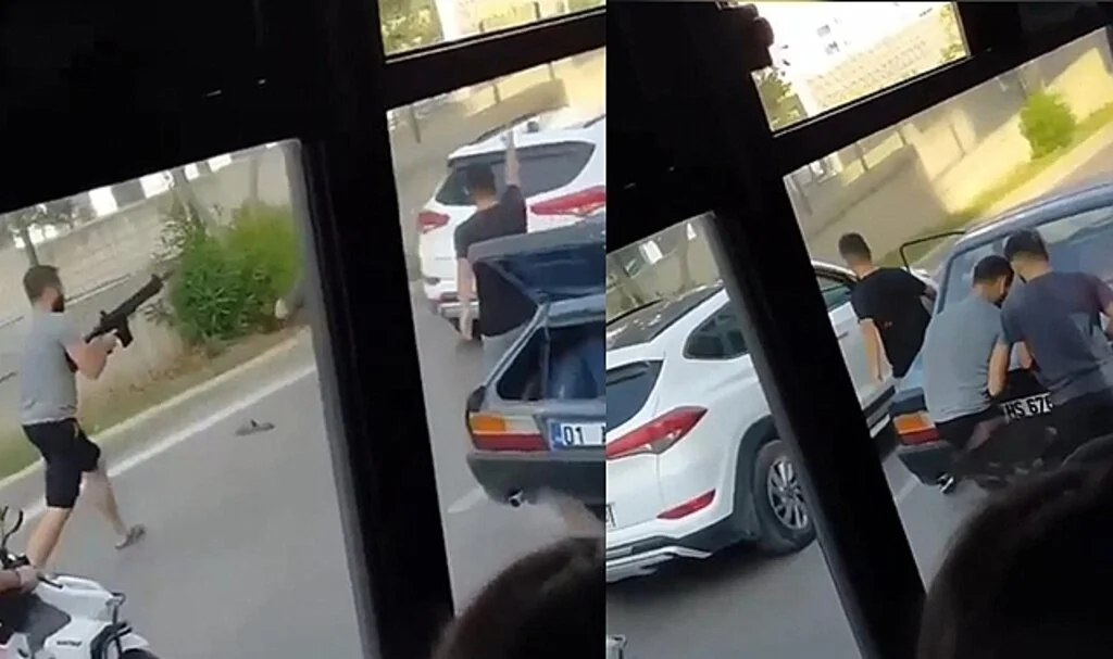 Trafikte pompalı tüfekli saldırıya 2 tutuklama