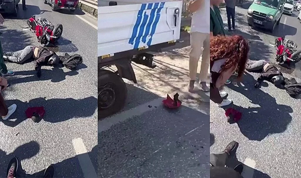Ümraniye’de zabıta aracına çarpan motosikletli yaralandı