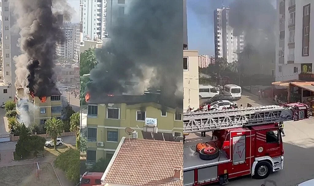 Adana'da apartman dairesi alevlere teslim oldu